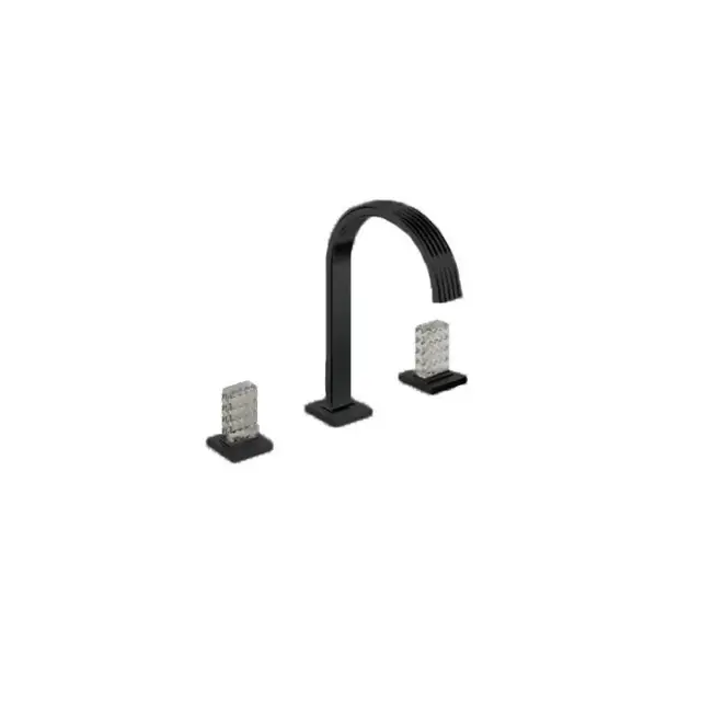 Treemme Kea Смеситель для раковины на 3 отверстия, излив 19,5 см, ручки из прозрачного стекла, цвет: IT7A16NNROZZ