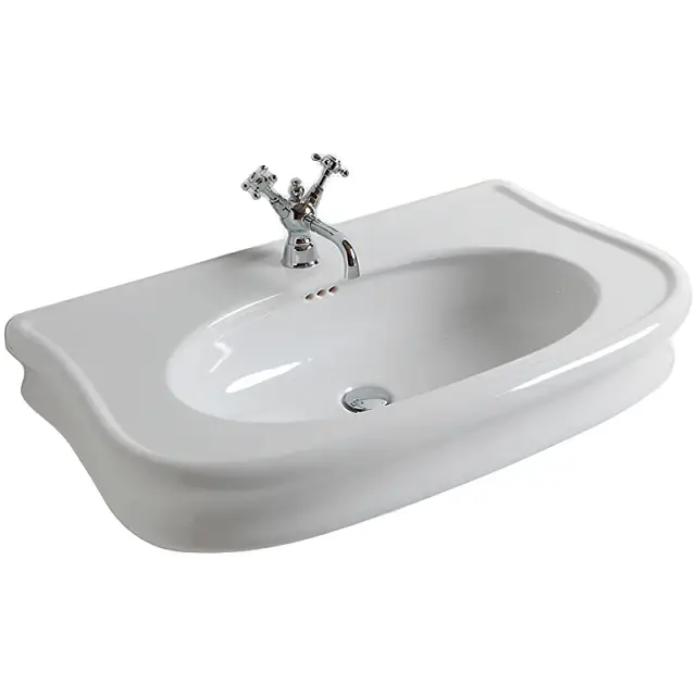 Simas Lante Раковина подвесная 90х54 см, с переливом, 1 отверстие под смеситель, цвет: белый глянц. LA11bi*1