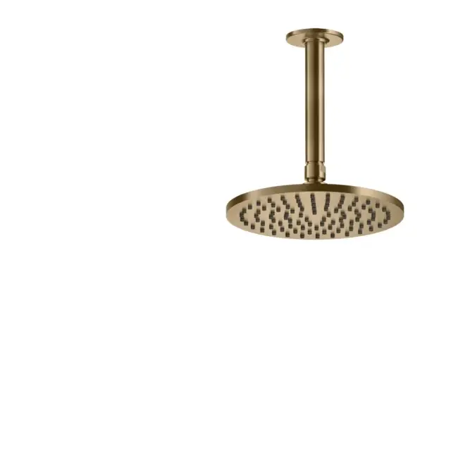 Gessi Верхняя душевая лейка D-200 с кронштейном L-264, цвет: warm bronze brushed PVD 58152#726