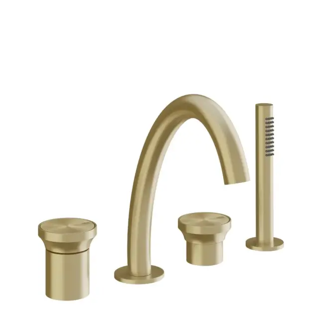 Gessi Origini Смеситель для ванны набортный с душем, цвет: brushed brass PVD 66037#727