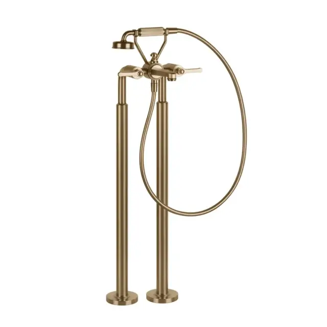 Gessi Venti20 Смеситель для ванны напольный с душем и шлангом 150 см, цвет: warm bronze brushed PVD 65128#726