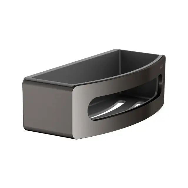 Keuco Elegance Полка-корзинка для душа с пластиковой вставкой, подвесная, цвет: титан черный 11658 350001