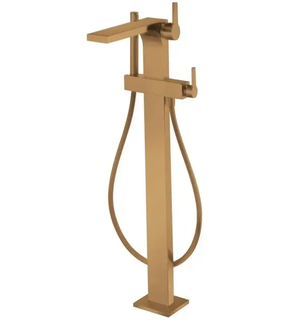 Keuco Edition 11 Смеситель для ванны, напольный, ручной душ, шланг, излив 81,7 см, цвет: бронза 51127 030100