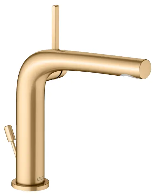 Keuco Edition 400 Смеситель для раковины рычажный 150, с д/к и гарнитуром для слива, цвет: латунь 51502 250000