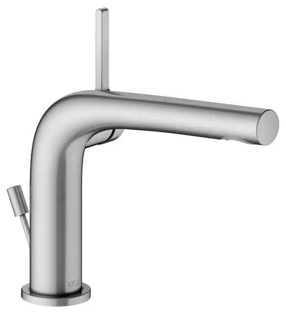 Keuco Edition 400 Смеситель для раковины рыч. 120, с д/к и гарнитуром для слива, цвет:нерж. сталь 51504 210002