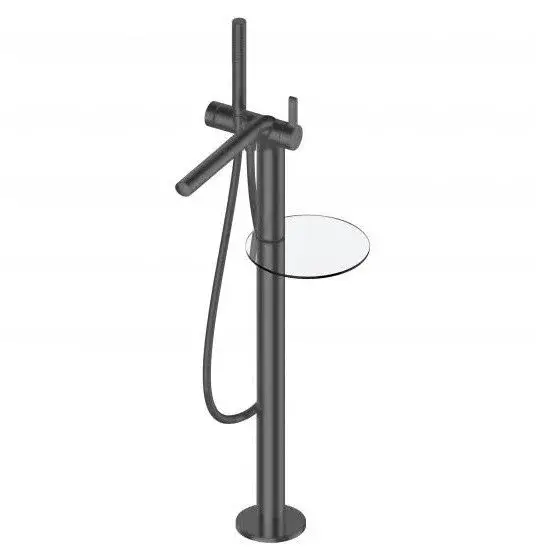 Keuco Edition 400 Смеситель для ванны, напольный, ручной душ, шланг, излив 81,7см, цвет: хром черный 51527 130100