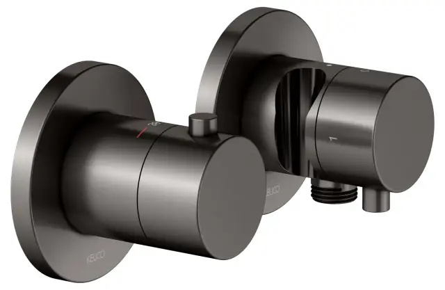 Keuco Edition 400 Смеситель для душа термостат. 2 потреб., встр., внешняя часть, цвет: титан черный 51553 351221