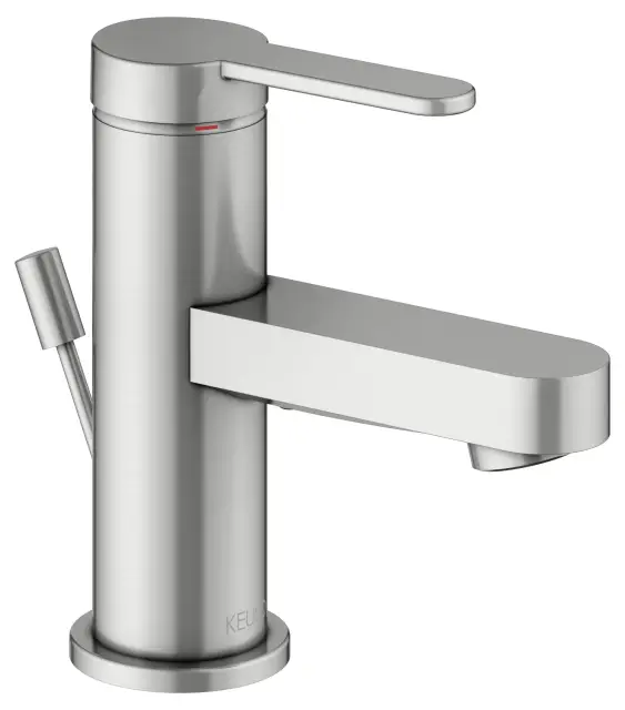 Keuco Ixmo Смеситель для раковины рычажный 60, с д/к и гарнитуром для слива, цвет: нерж. сталь 59504 213000