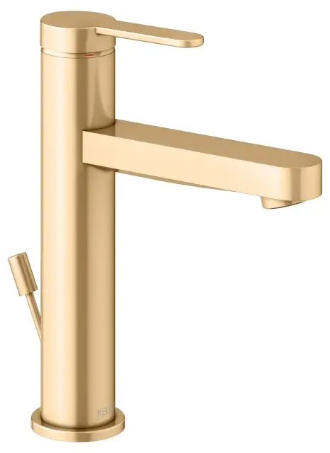Keuco Ixmo Смеситель для раковины рычажный 130, с д/к и гарнитуром для слива, цвет: латунь 59501 253001