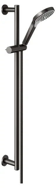 Keuco Ixmo Душевой гарнитур: штанга 85,5см, шланг 160см, душ. лейка 3 вида струи, цвет: титан черный 59587 350801