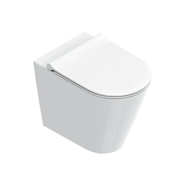 Catalano Zero Унитаз приставной безободковый 35x55 см смыв торнадо, Cataglaze, цвет: белый глянцевый 0114550001