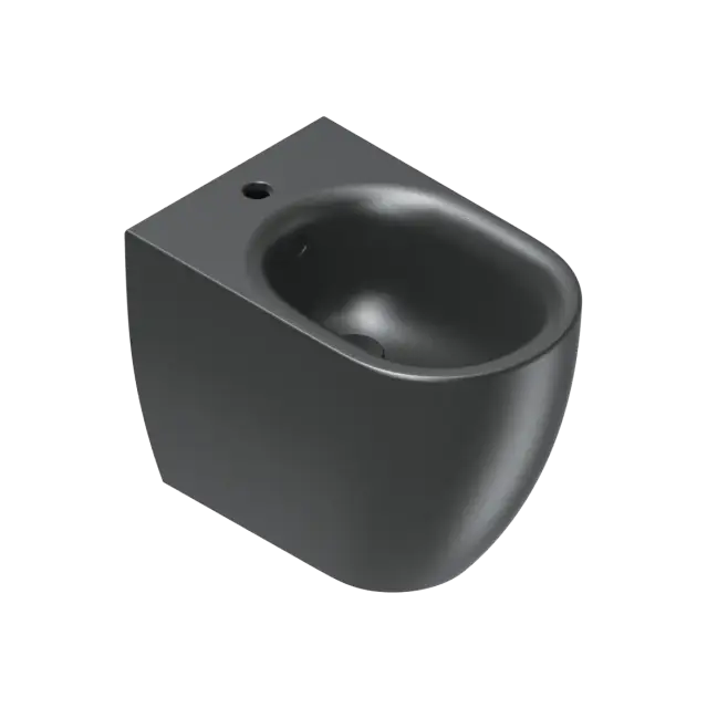 Catalano Sfera Биде приставное 35x55 см, 1 отв., с переливом, покр. Cataglaze, цвет: черный матовый 0519551022