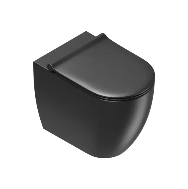 Catalano Sfera Унитаз приставной безободковый 35x55 см смыв торнадо, Cataglaze, цвет: черный матовый 0514550022