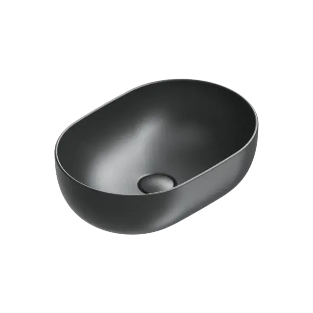 Catalano Sfera Раковина чаша 50x35x16h см, без перелива, покрытие Cataglaze, цвет: черный матовый 0522500022