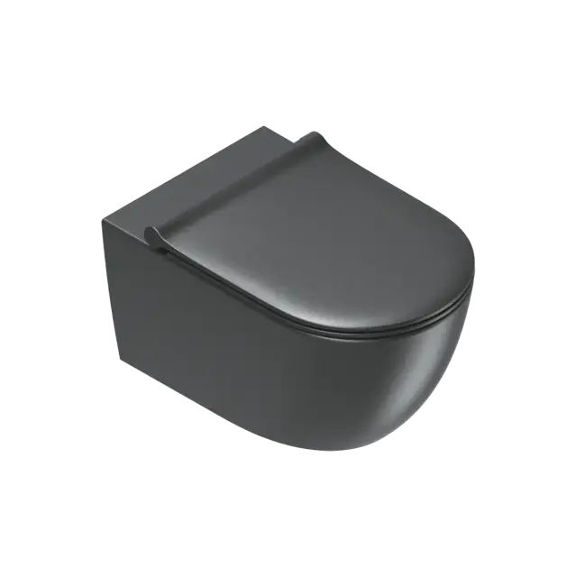 Catalano Sfera Унитаз подвесной безободковый 35x55 см, смыв торнадо, Cataglaze, цвет: черный матовый 0511550022