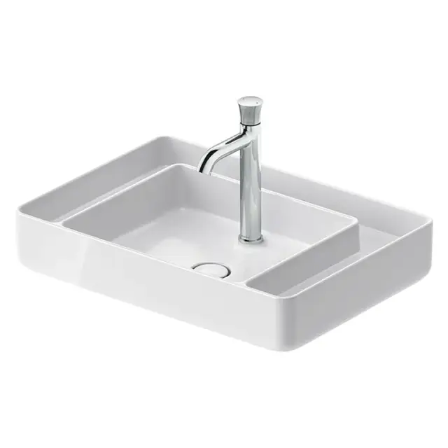Duravit Bento Starck Box Раковина накладная 65x46x14.5h см, без перелива, цвет: белый глянцевый 2381652071