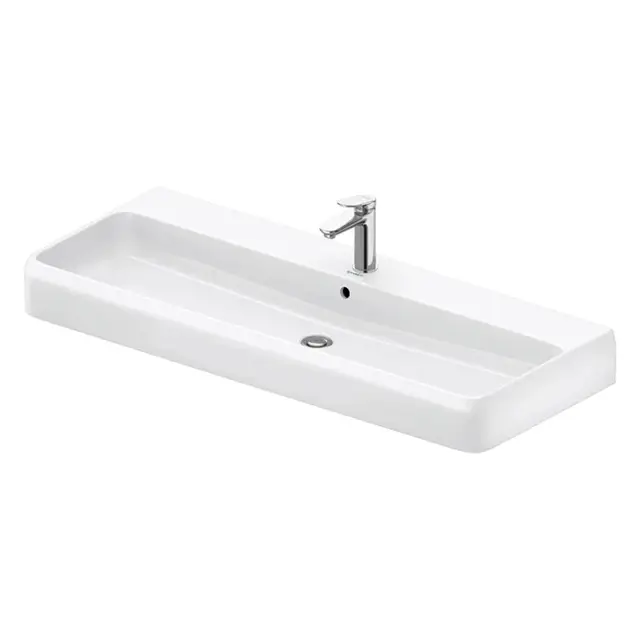 Duravit Qatego Раковина подвесная 120x47x15.5h см, с переливом, цвет: белый глянцевый 2382120000