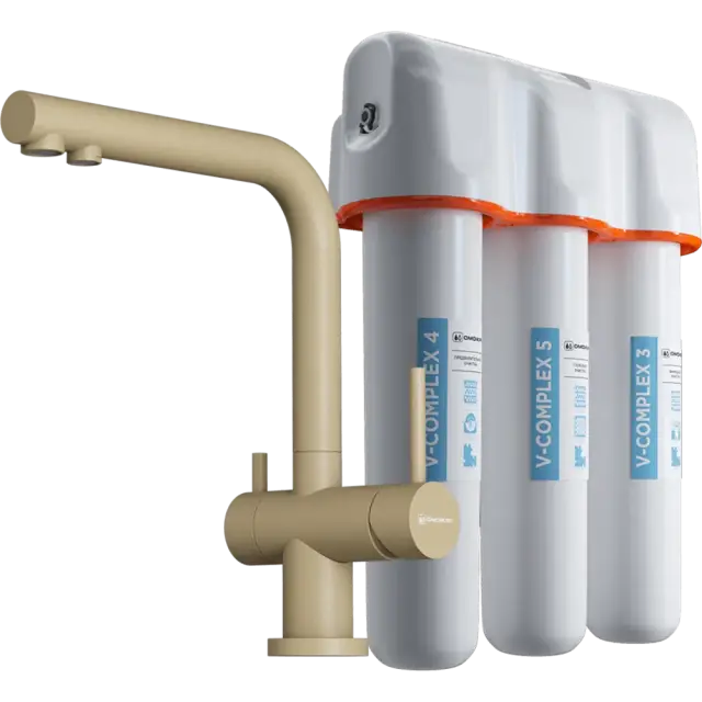 Omoikiri Смеситель для кухни с фильтром в комплекте, цвет: шампань 4081.8028P