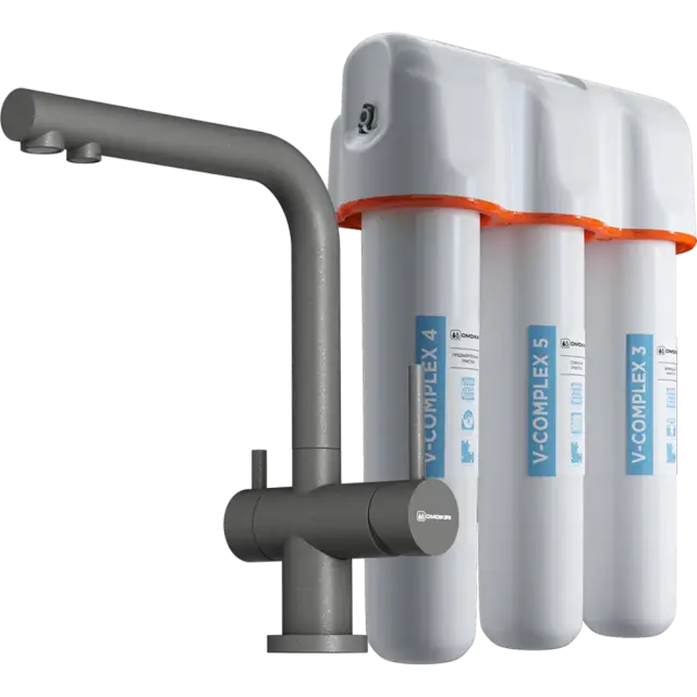 Omoikiri Смеситель для кухни с фильтром в комплекте, цвет: платина 4064.8028P