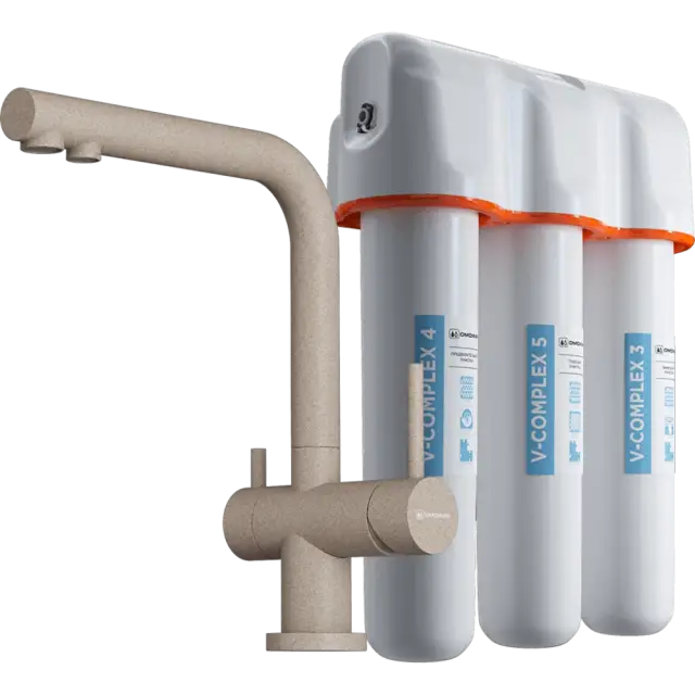 Omoikiri Смеситель для кухни с фильтром в комплекте, цвет: бежевый 4055.8028P