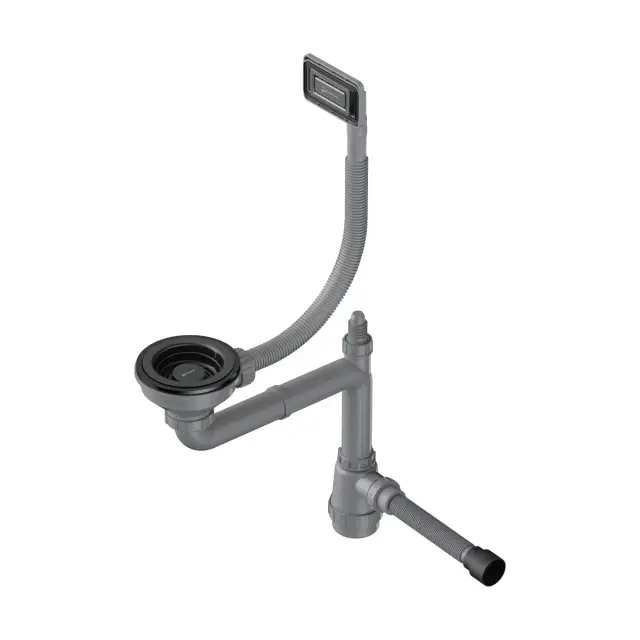 Omoikiri WK-1-UN GM Арматура для кухонных моек, универсальный перелив, цвет: вороненная сталь 4956833