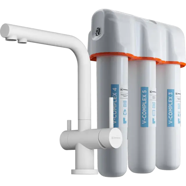 Omoikiri Смеситель для кухни с фильтром в комплекте, цвет: белый 4054.8028P