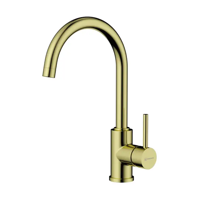 Omoikiri Shinagawa LG Смеситель для кухни без гибкого излива, цвет: светлое золото 4994481