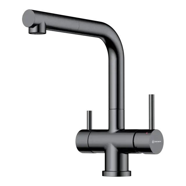 Omoikiri Takamatsu-S GM Смес. для кухни с выдв. излив. и возм. подкл. фильтр, цвет: вороненная сталь 4994564