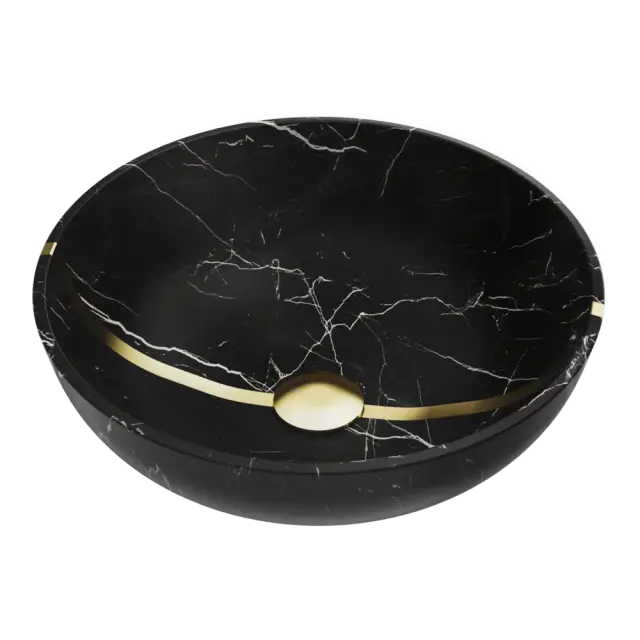 Omoikiri Hitomi Раковина чаша d41x14,5h см, из Natceramic, без перелива, цвет: black marble 4972077
