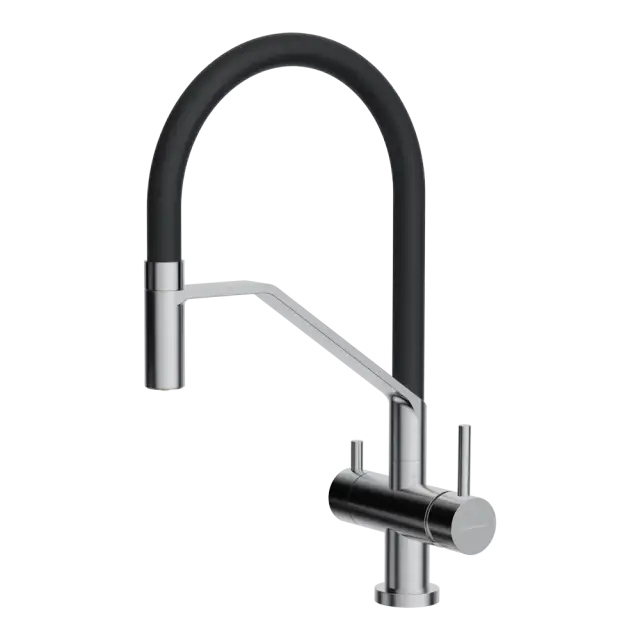 Omoikiri Akeno BN-BL Смес. для кухни с гибк. изливом и возм. подкл. фильтр, цвет: нержавеющая сталь 4994544