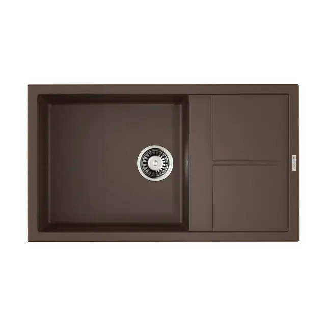 Omoikiri Sumi 86 ES Кухонная мойка из Tetogranit, крыло справа, 86x22 см, цвет: espresso 4997233