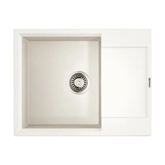Omoikiri Daisen 65T WH Кухонная мойка из Tetogranit 65x23 см, крыло справа, цвет: белый 4993514