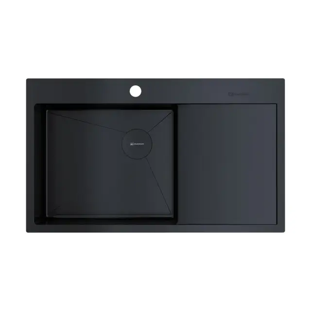 Omoikiri Akisame 86-L Side GB Кухонная мойка из нерж. стали, крыло справа, 86x20 см, цвет: графит 4997043