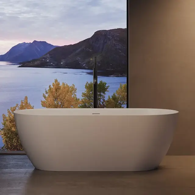 Dea Design Edge Ванна из Solid Surface отдельностоящая 170x80 см, композит, цвет: белый матовый DD8670 1700 18