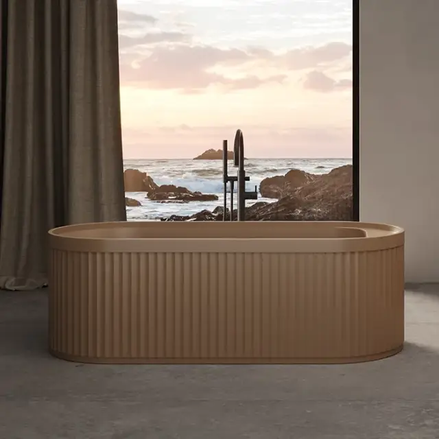 Dea Design Stripes Ванна из Solid Surface отдельностоящая 171x72 см, композит, цвет: dark camel DD8801 1710 1