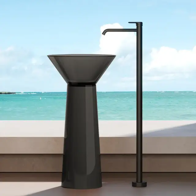 Dea Design Pedestal Basin Раковина напольная 48x48x90h см, Glasstech, цвет: smoky black DD2022 480 R4