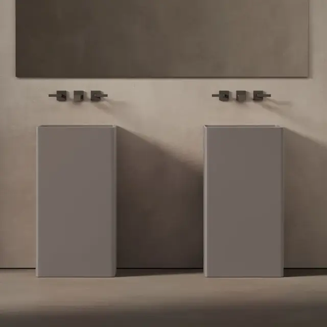 Dea Design Pedestal Basin Раковина напольная 45x45x90h см, Solid Surface, цвет: grey brown DD2017 450 6