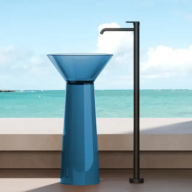 Dea Design Pedestal Basin Раковина напольная 48x48x90h см, Glasstech, цвет: royal blue DD2022 480 R7