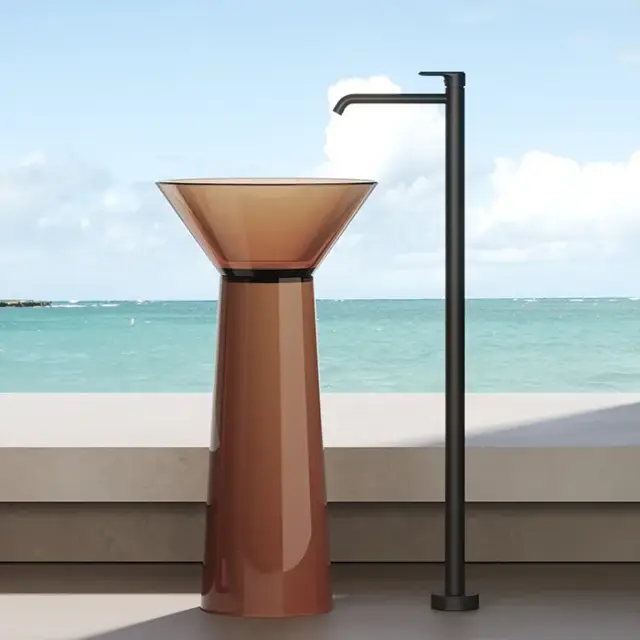 Dea Design Pedestal Basin Раковина напольная 48x48x90h см, Glasstech, цвет: brown copper DD2022 480 R9