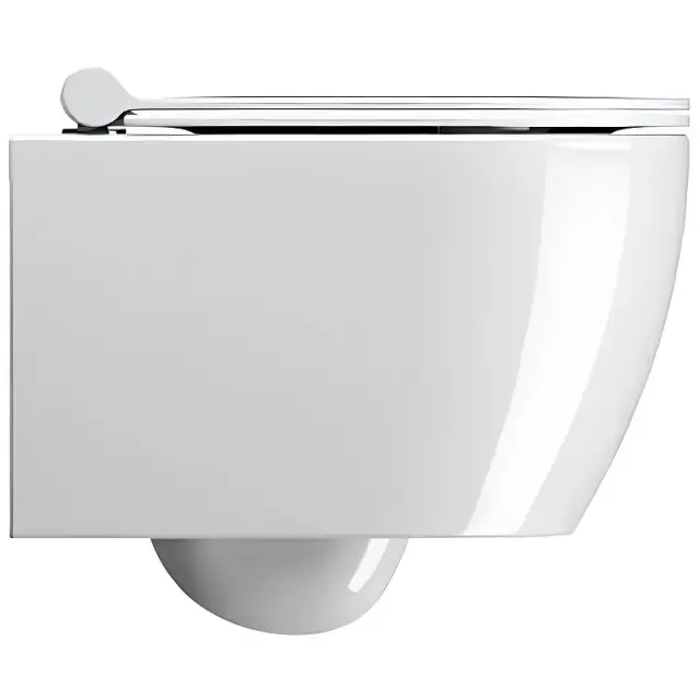 GSI Pura Унитаз подвесной 46x35 см безободковый, смыв swirlflush, с крепежом, цвет: белый глянцевый 8802FR211