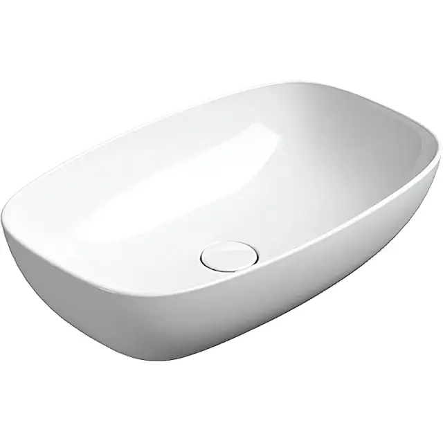 GSI Nubes Раковина чаша 60x38x16h см, без перелива, с д/к, цвет: белый глянцевый 9783PVC11