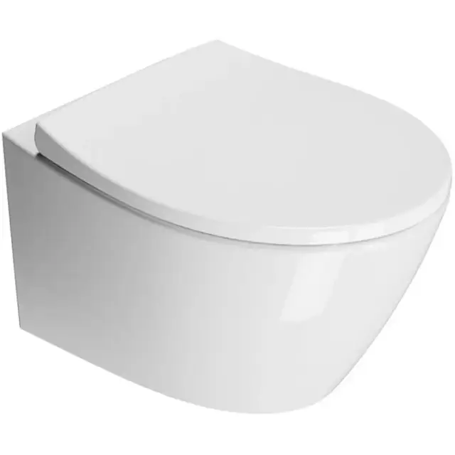 GSI Modo Унитаз подвесной 52x37 см безободковый, смыв swirlflush, с креплением, цвет белый глянцевый 9816FR211