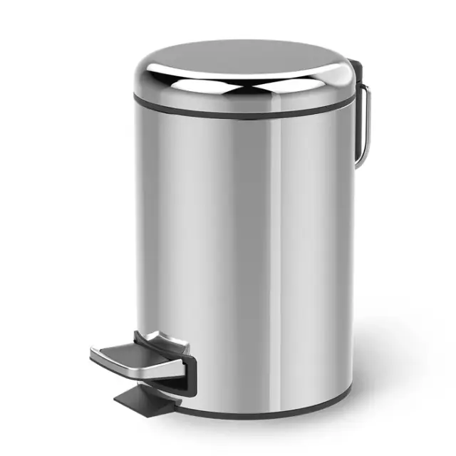 Decor Walther Basic Мусорное ведро с крышкой и педалью, 3 л, нержавеющая сталь, цвет: хром 0615770