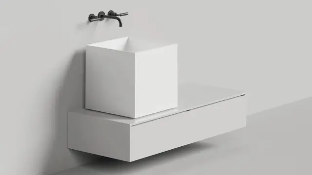 Salini Armonia Square 03 S-Sense Раковина накладная, 45х45х45h см, цвет: белый глянцевый 130513G