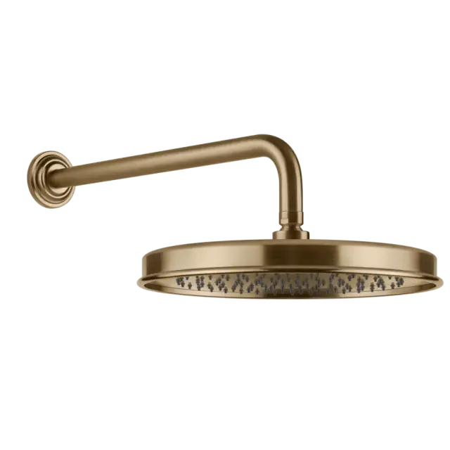Gessi Venti20 Верхний душ 33 см 1 режим, кронштейн настенный 39 см, цвет: warm bronze brushed PVD 65149#726