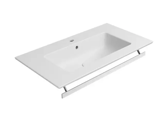 GSI Pura Раковина подвесная/накладная 82,6x46 см, 1 отверстие, с переливом, цвет: white matt 8885109