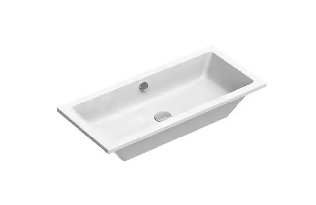 GSI Kube X Раковина встраиваемая сверху 80x37 см, с переливом, без д/к, цвет: белый глянцевый 895411