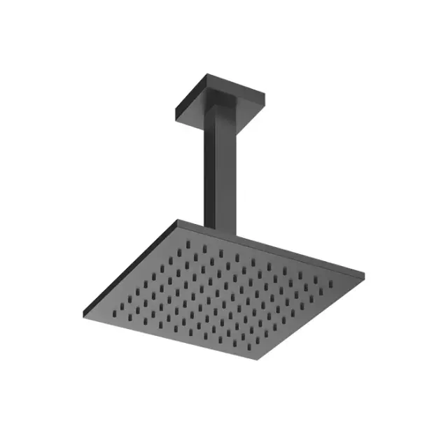 Gessi Emporio Shower Верхний душ 20x20 см 1 вид струи, кронштейн потолочный 26 см, цвет: matte black 47374#299