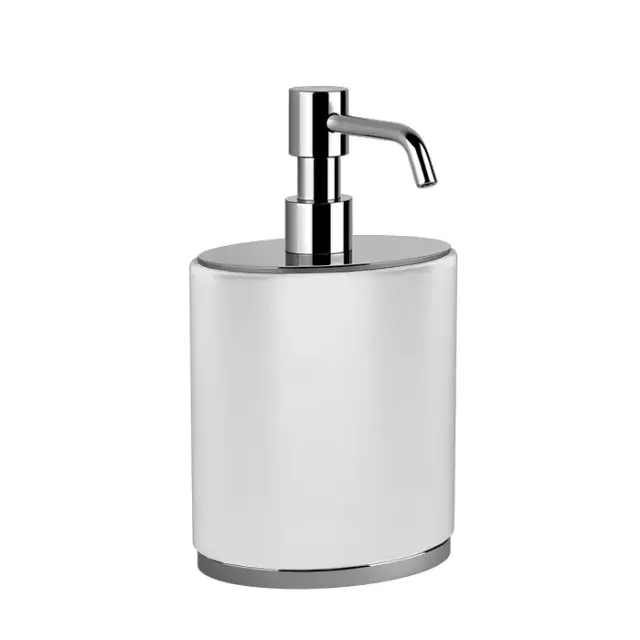Gessi Ovale Дозатор для жидкого мыла настольный, с белой колбой, цвет: chrome 25339#031