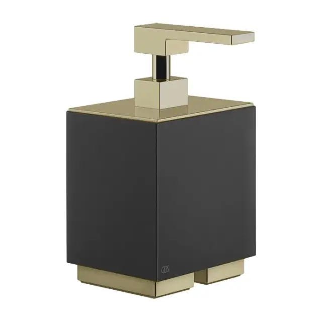 Gessi Inverso Дозатор для жидкого мыла, подвесной, с черной колбой, цвет: brushed brass PVD 20838#727